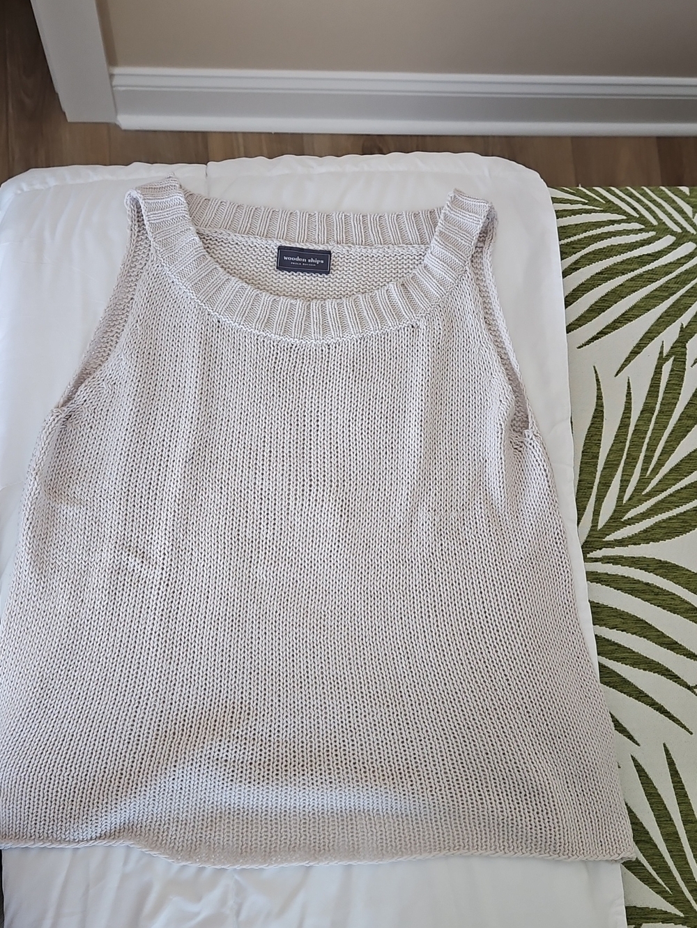 Wooden Ships Knit Sleeveless Crewneck Tank - Light Beige
